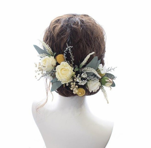 【カスタムオーダー最短３日発送】head dress*rose&eucalyptus