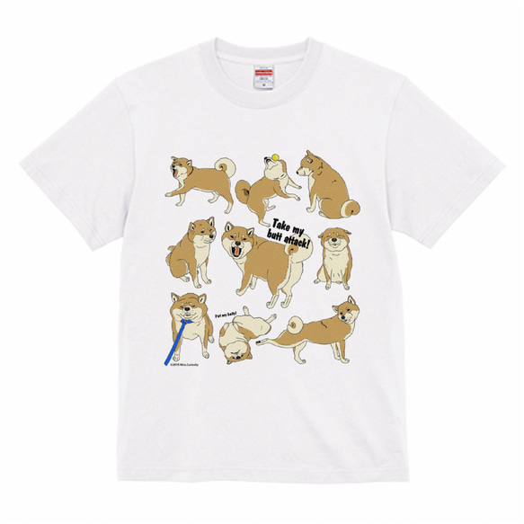 Tシャツ　柴犬のここが好き　白系