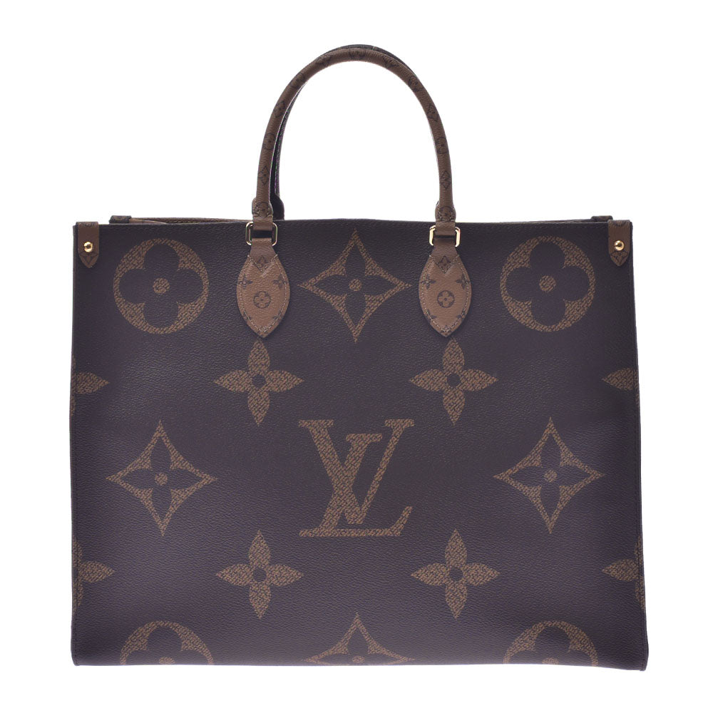 LOUIS VUITTON ルイヴィトン ジャイアントモノグラム オンザゴーGM リバース ブラウン M45320 ユニセックス モノグラムリバースキャンバス 2WAYバッグ 未使用 