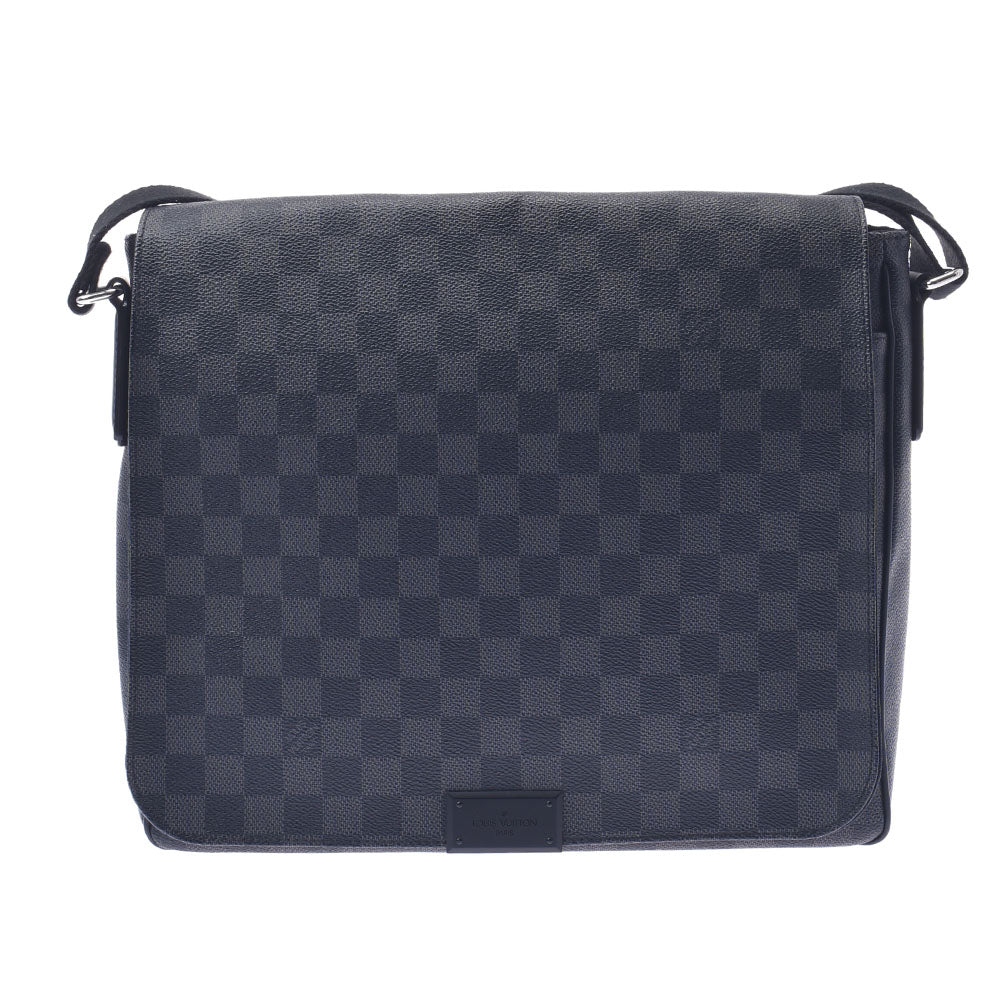 LOUIS VUITTON ルイヴィトン ダミエ グラフィット ディストリクトPM 黒/グレー N41272 メンズ ダミエグラフィットキャンバス ショルダーバッグ ABランク 中古 