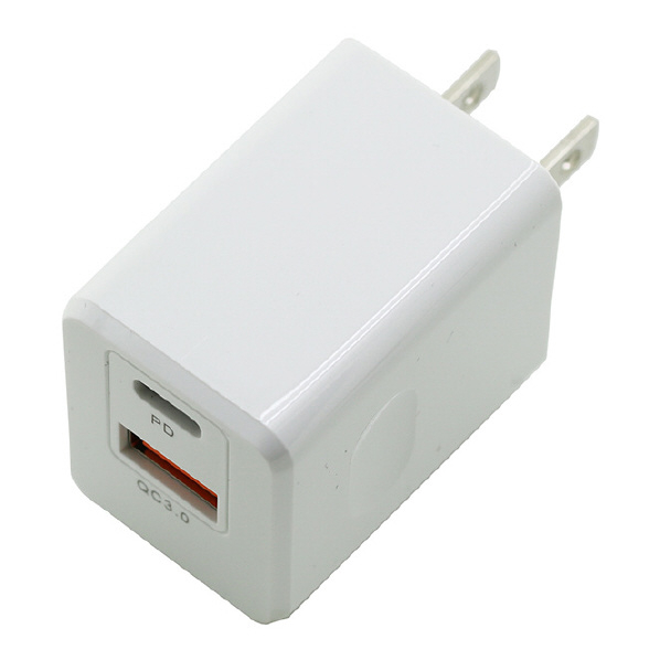 インプリンク PD20W&QC3．0対応 TYPE-C1ポート/USB1ポート AC充電器 ホワイト IAC1CUPD20SW