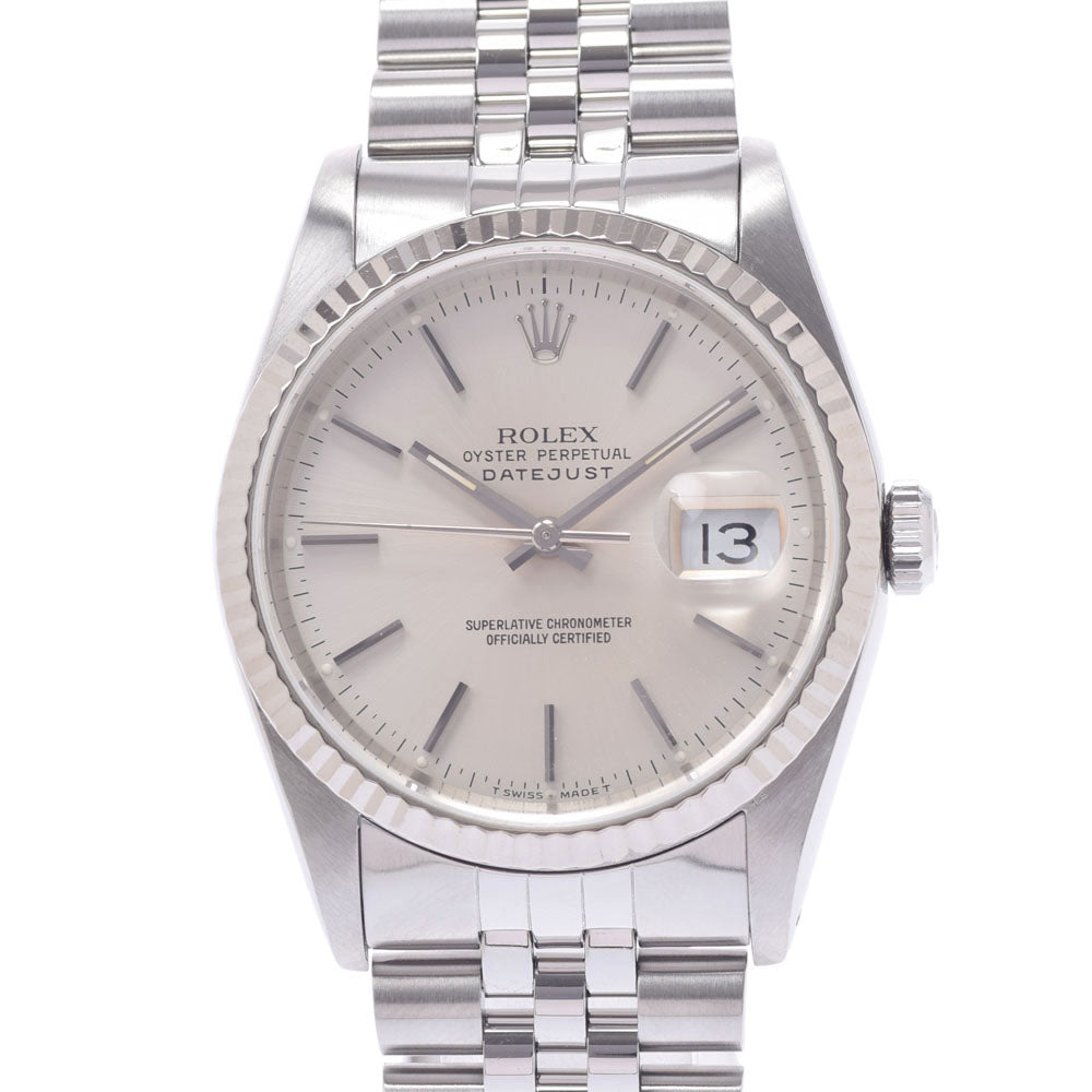 ROLEX ロレックス デイトジャスト 16234 メンズ WG/SS 腕時計 自動巻き シルバー文字盤 Aランク 中古 