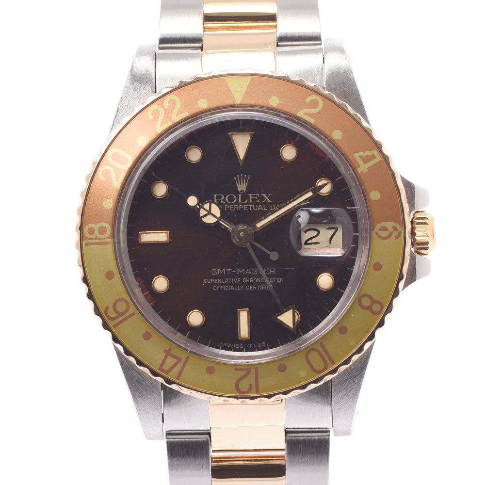 ROLEX ロレックス GMTマスター 16753 メンズ YG/SS 腕時計 自動巻き ブラウン文字盤 ABランク 中古 