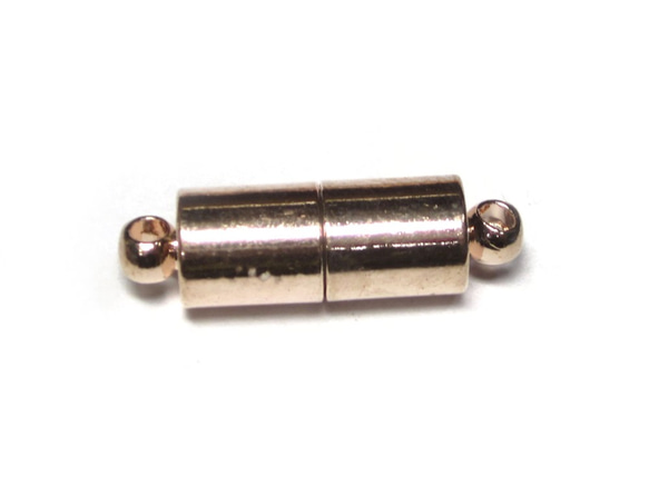 マグネットクラスプ シンプル 円柱 約20×6mm ピンクゴールド【10個】6001734