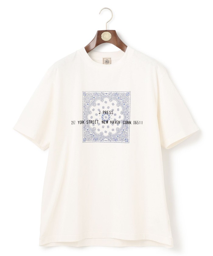 J．プレス　メンズ/【KING SIZE】ペイズリーバンダナプリントTシャツ