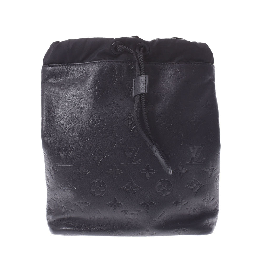 LOUIS VUITTON ルイヴィトン モノグラム シャドウ ナノバッグ ポップアップ限定 黒 M43875 レディース レザー ショルダーバッグ Aランク 中古 