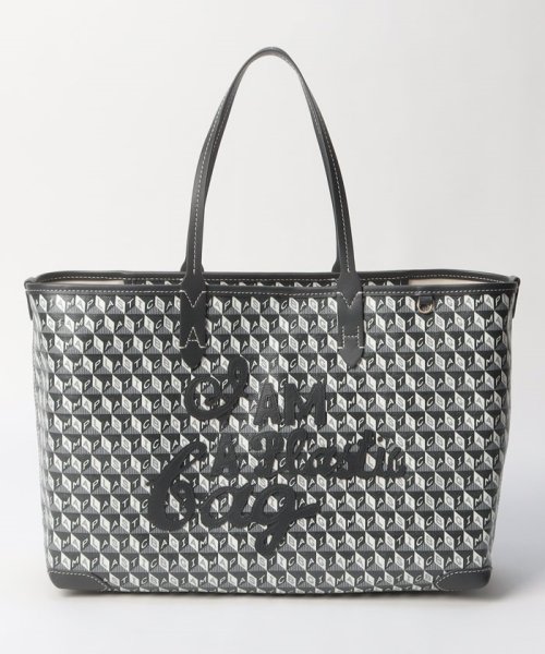 【ANYA HINDMARCH】ANYA HINDMARCH　アニヤハインドマーチ　トートバッグ　34x24x12　CHARCOAL　レディース