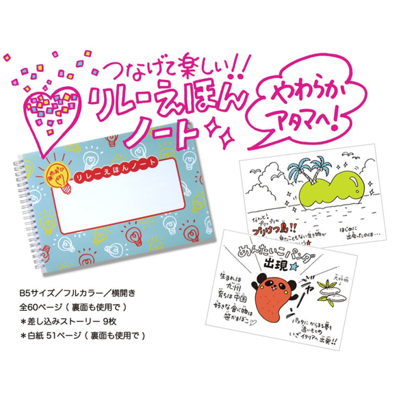 家族や友達と脳トレ★☆お話をつなげてオリジナル絵本が作れる、おもしろい知育発想あそび『リレーえほんノート３』消えたつぼ