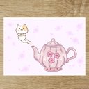 ポストカード『ねことティーポット』 3枚セット