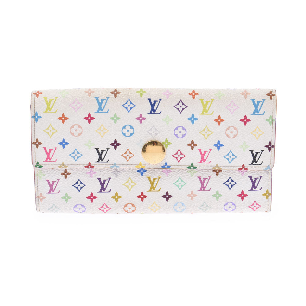 LOUIS VUITTON ルイヴィトン マルチカラー ポルトフォイユサラ 旧型 白 M60004 レディース モノグラムマルチカラー 長財布 Bランク 中古 