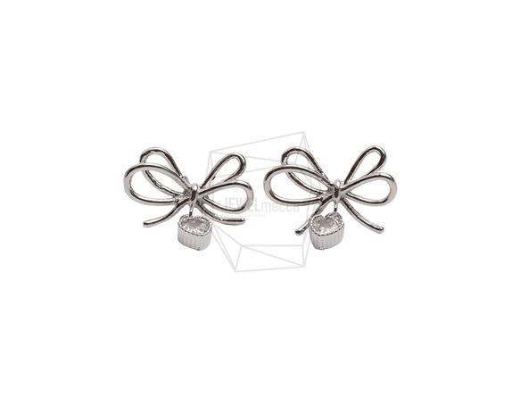 ERG-2702-R【2個入り】リボンピアス,Ribbon Earring/18mm X 20.6mm