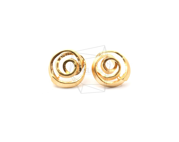 ERG-1182-MG【2個入り】スワールピアス,Swirly Textured Post Earring