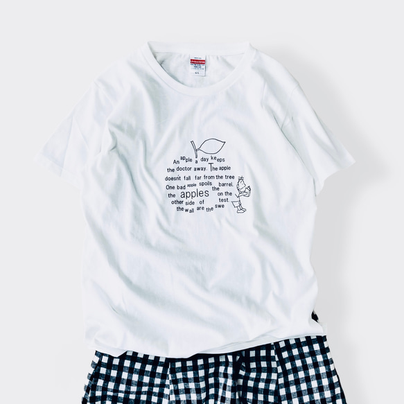 Tシャツ「apple」ホワイト