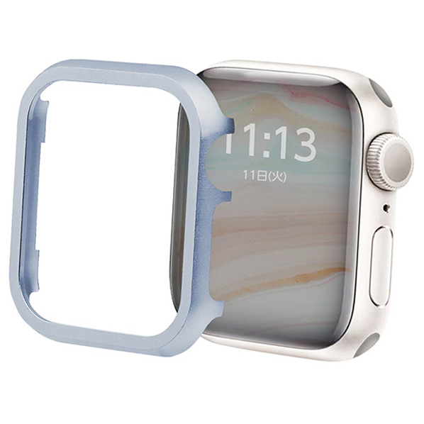 GAACAL Apple Watch Series 7-8 [45mm]用メタリックフレーム ブルー W00114B6