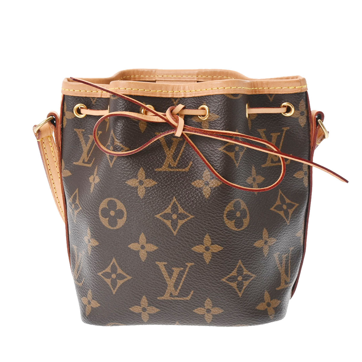 LOUIS VUITTON ルイヴィトン モノグラム ナノノエ ブラウン M81266 レディース モノグラムキャンバス ショルダーバッグ Aランク 中古 