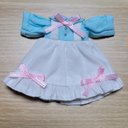 【オビツ11服】ナチュラルリボンワンピ 水色×ピンク