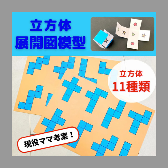 立方体１１種 立体展開図模型 中学受験 知育玩具 小学生 中学生 算数セット 算数教材 数学 勉強  モンテッソーリ教育