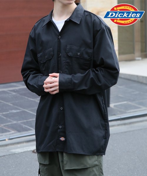 【Dickies / ディッキーズ】SHIRTS LSFQ シャツ 羽織 長袖 ロングスリーブ ワークシャツ ロゴ　ワンポイント 574