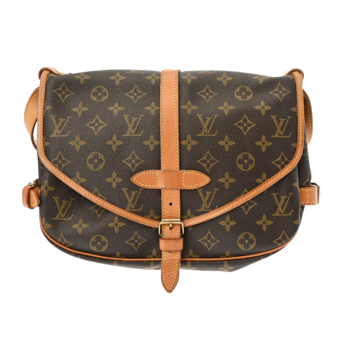 LOUIS VUITTON ルイヴィトン モノグラム ソミュール 30 ブラウン M42256 レディース モノグラムキャンバス ショルダーバッグ Bランク 中古 