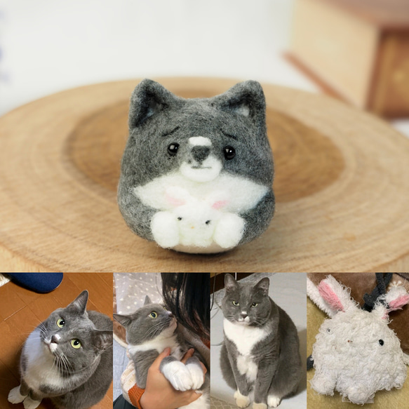 【受注製作】-うちのこ- まゆねこ(猫)オーダーページ　羊毛フェルト