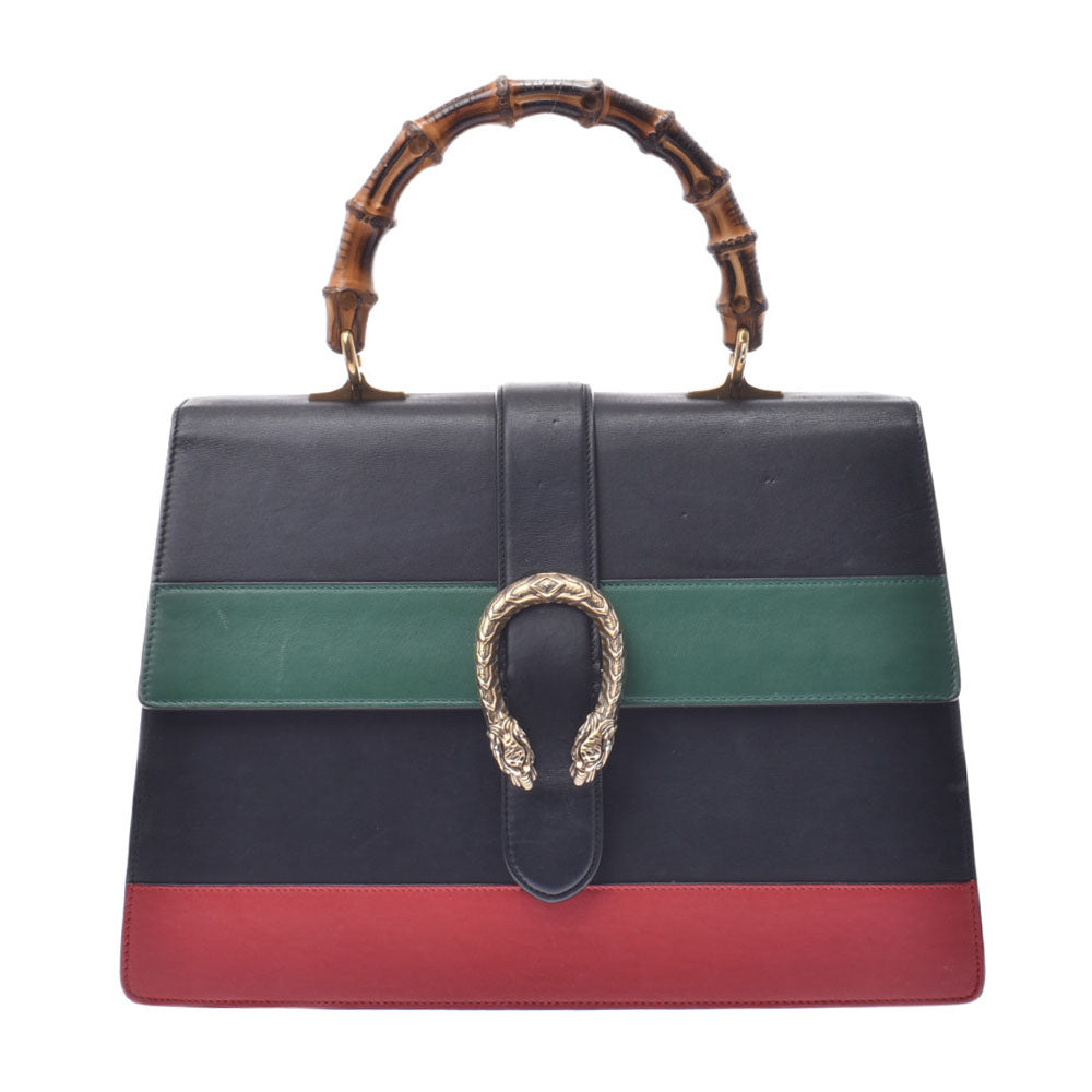 GUCCI グッチ ディオニュソス バンブー ハンドバッグ 黒 ゴールド 421999 レディース カーフ 2WAYバッグ Bランク 中古 