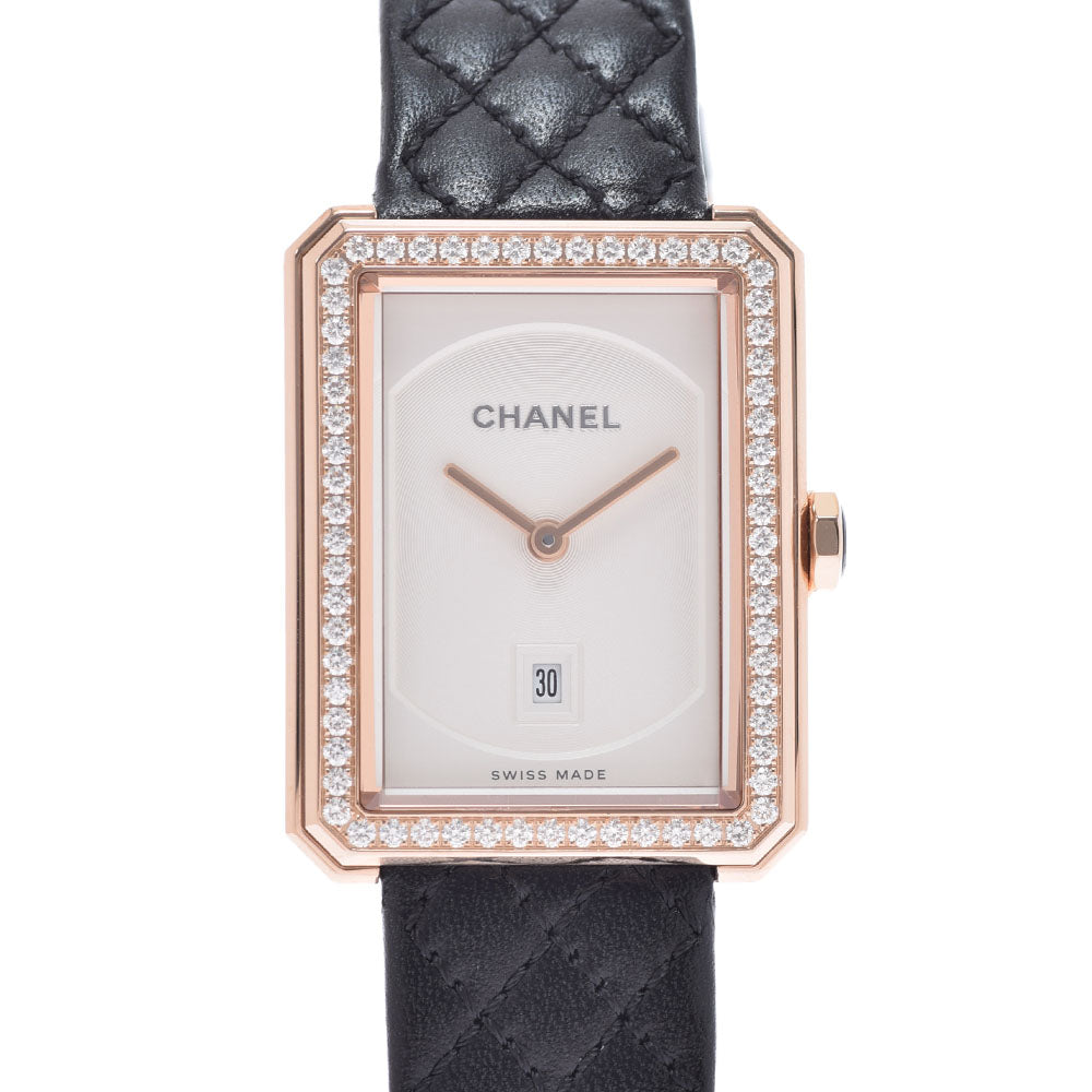 CHANEL シャネル ボーイフレンド ミディアムモデル H6591 レディース ベージュゴールド/革 腕時計 クオーツ 白文字盤 Aランク 中古 