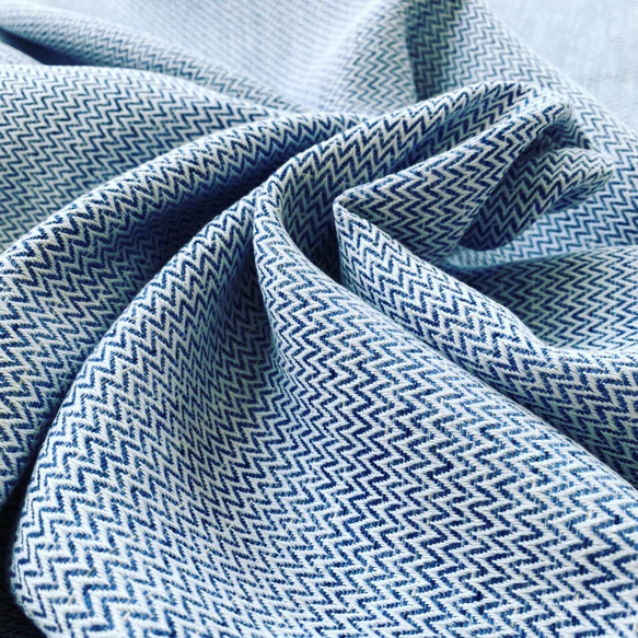 Japanese paper blue herringbone cloth