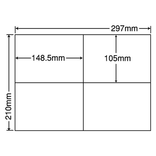 NANA ラベルシールナナコピーシンプルパックA4 4面 500シート F875991-C4iA