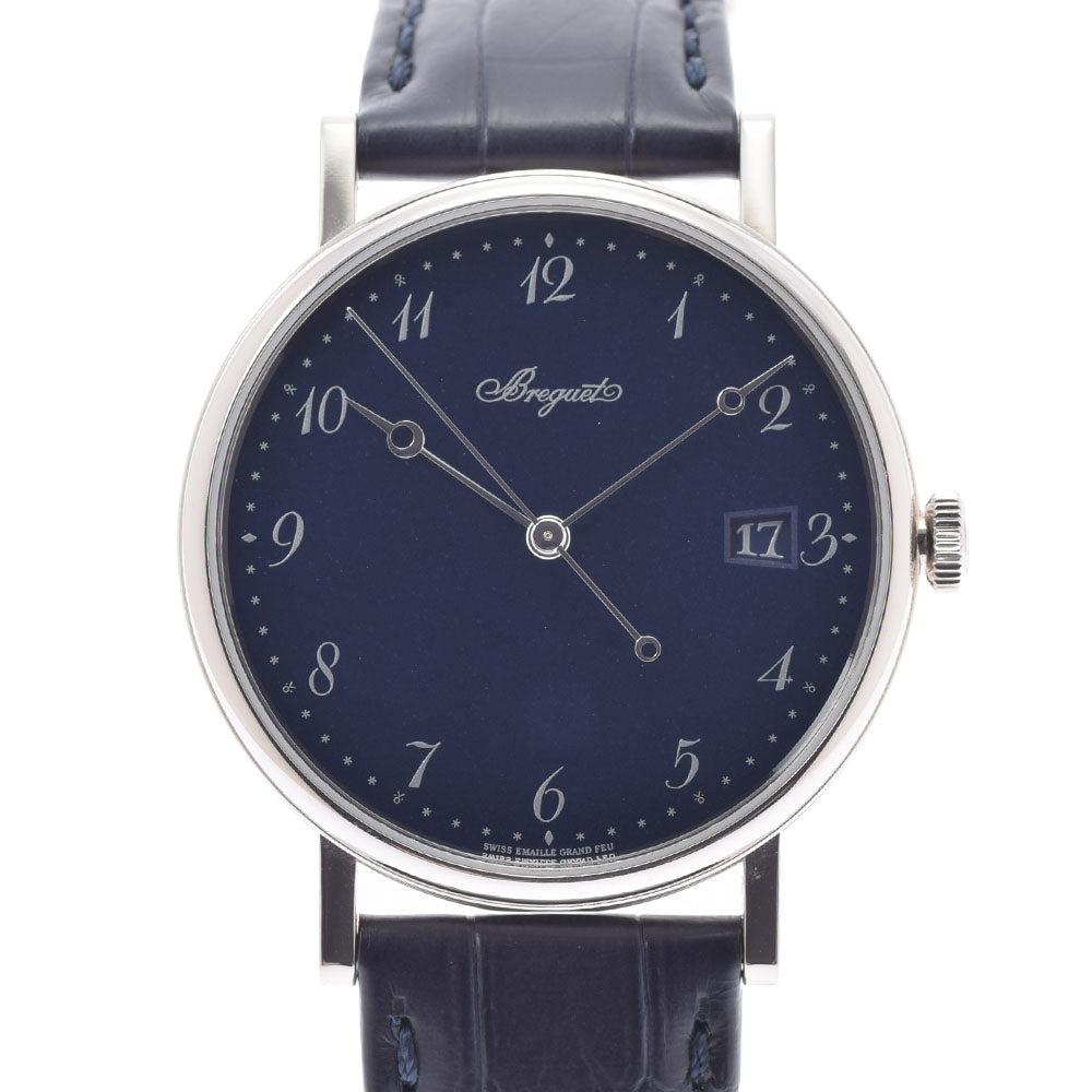 BREGUET ブレゲ クラシック 5177 5177BB/Y2/9V6 メンズ WG/革 腕時計 自動巻き 青文字盤 Aランク 中古 