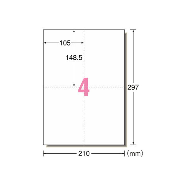 エーワン A4判 4面ポストカード 10シート F818248-51141