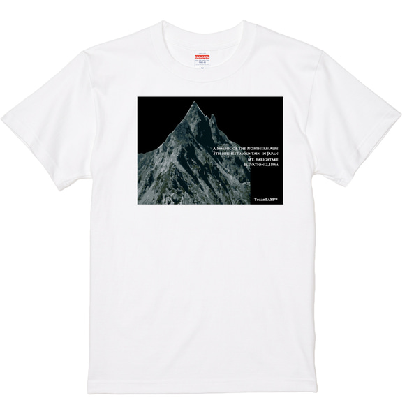 槍ヶ岳 Tシャツ 綿 コットン 山 登山 ホワイトブラック