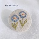 花の刺繍ブローチ⑥