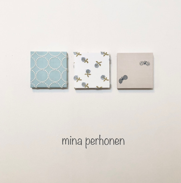 mina perhonen  ミナペルホネン  ファブリックパネル 3点セット ハンドメイド