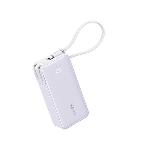 アンカー A1637NV1 モバイルバッテリー Power Bank （10000mAh、Fusion、Built-In USB-C ケーブル）パープル