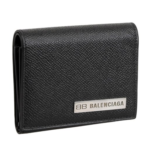 BALENCIAGA バレンシアガ PLATE WALLET プレート 二つ折り 財布 レザー