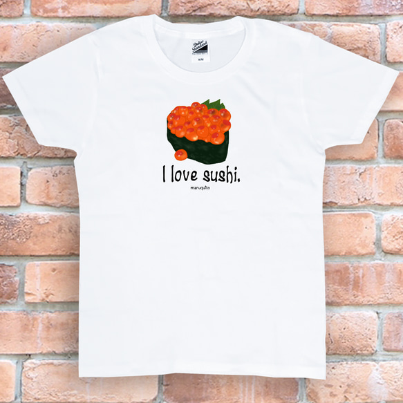 tシャツ　Tシャツ　ロゴTシャツ　Tシャツ　おしゃれTシャツ　白ティー　シンプルTシャツ　シンプルTシャツ　寿司　いくら