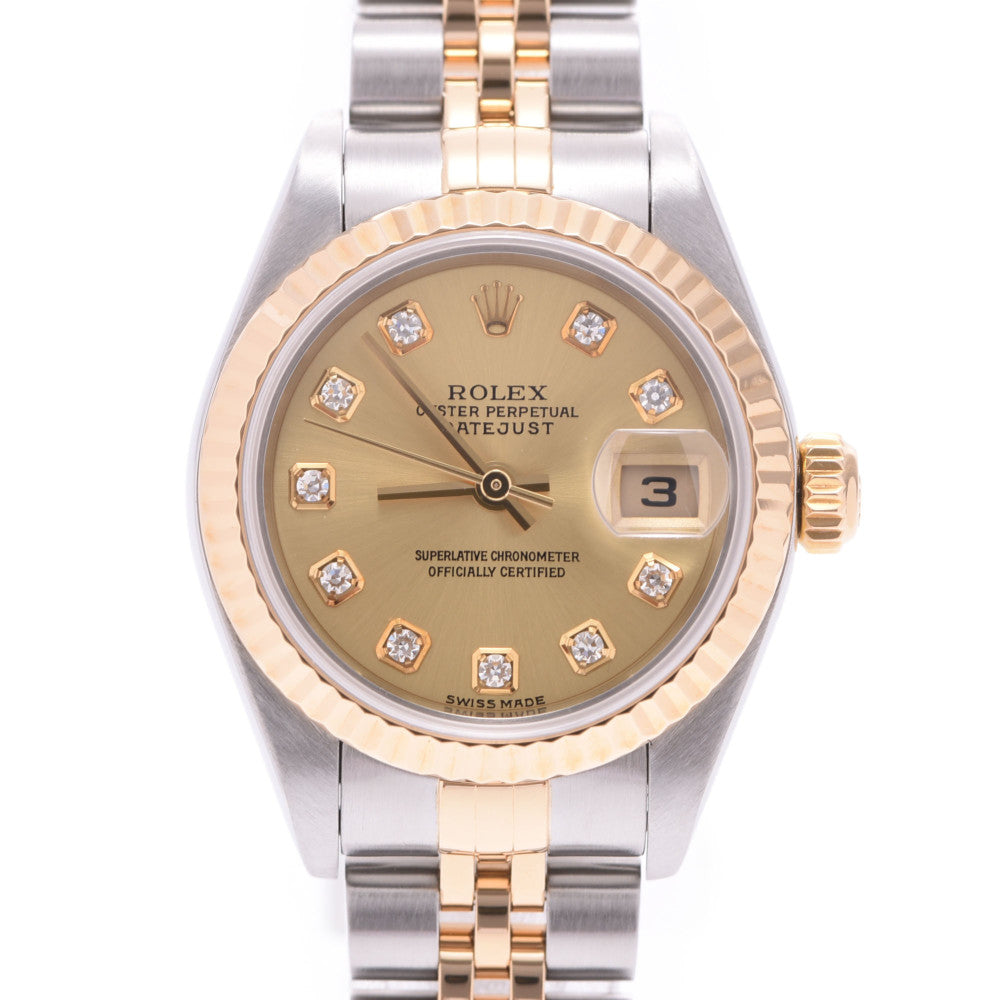 ROLEX ロレックス デイトジャスト 10Pダイヤ 79173G レディース YG/SS 腕時計 自動巻き シャンパン文字盤 Aランク 中古 