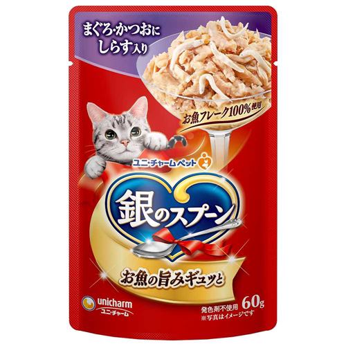 ユニ・チャーム 銀のスプーンパウチまぐろ・かつおにしらす入り 60g