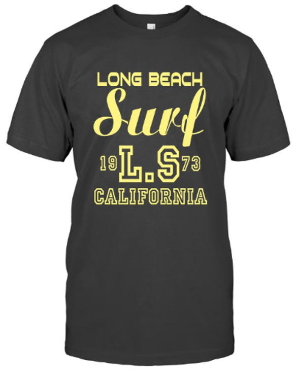 メンズ・レディース Tシャツ LONG BEACH マットブラック