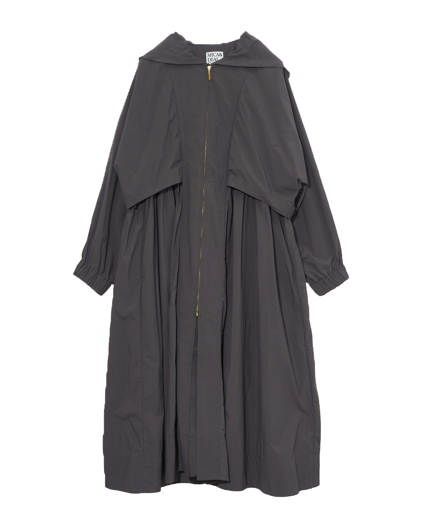 マイカアンドディール/waiste gather hooded long coat