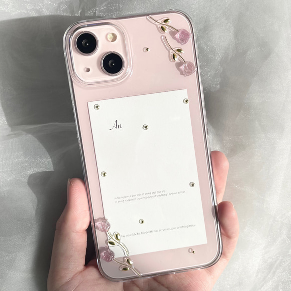 ドットチューリップのiPhoneケース(pink)