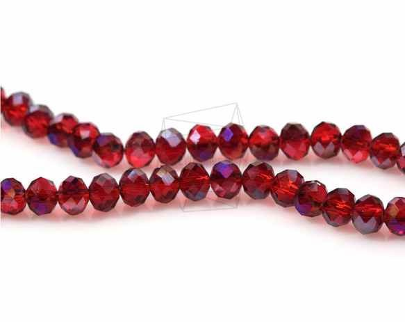 GLA-105-G【100個入り】クリスタルロンデルビーズ,Faceted Crystal Rondelle Bead