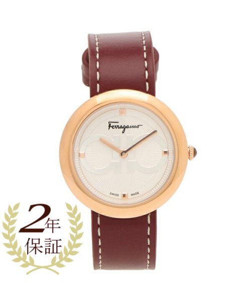 フェラガモ 時計 レディース シック クォーツ ホワイト レッド FERRAGAMO SFMF00221 レザー