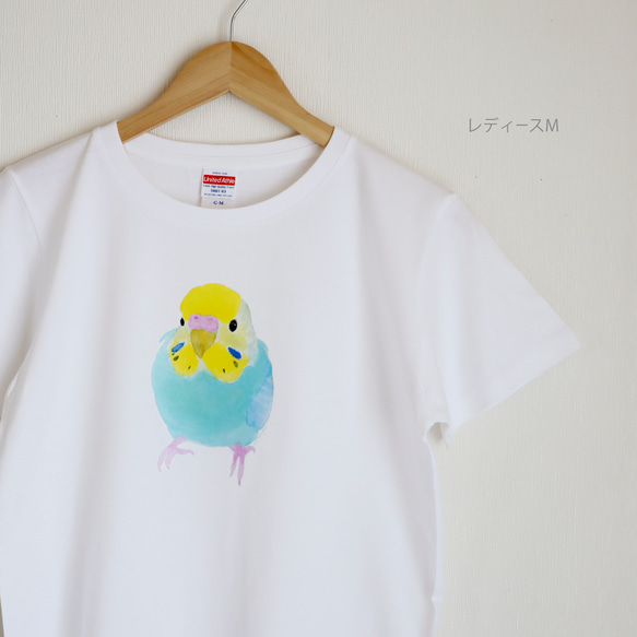 p-jet　セキセイインコ（レインボー ろうまくピンク）  Tシャツ　 / 鳥 インコ