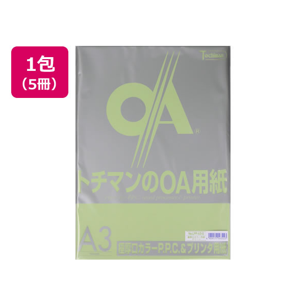 SAKAEテクニカルペーパー 極厚口カラーPPC A3 グリーン 50枚×5冊 F872855-LPP-A3-G