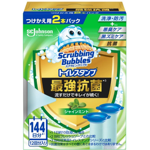 ジョンソン株式会社 スクラビングバブル トイレスタンプ最強抗菌シャインミント 替え 4901609016156 2本×12点セット（直送品）