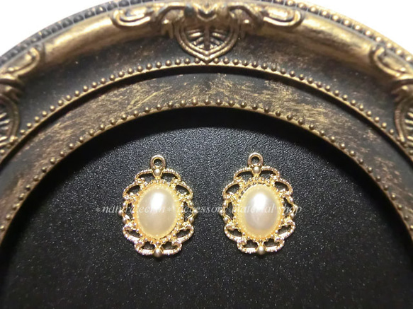 oval pearl charm(5個入)【8880】