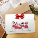 CHRISTMAS CARD -  PENGUINS 2PC SET