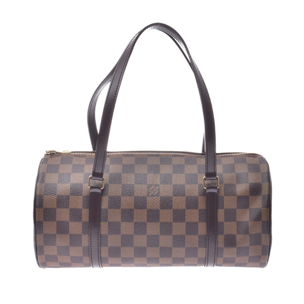 LOUIS VUITTON ルイヴィトン ダミエ パピヨンGM ブラウン N51303 レディース ダミエキャンバス レザー ハンドバッグ Aランク 中古 