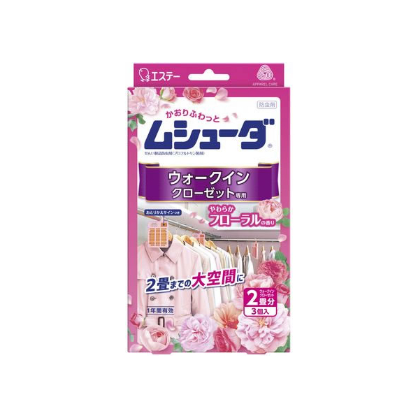 エステー かおりムシューダ 1年用 ウォークインクローゼット 3個 フローラル FC24462